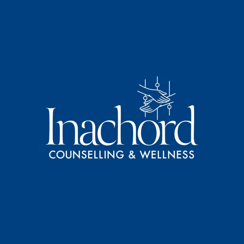 Inachord counselling and wellness corporate logo on blue background