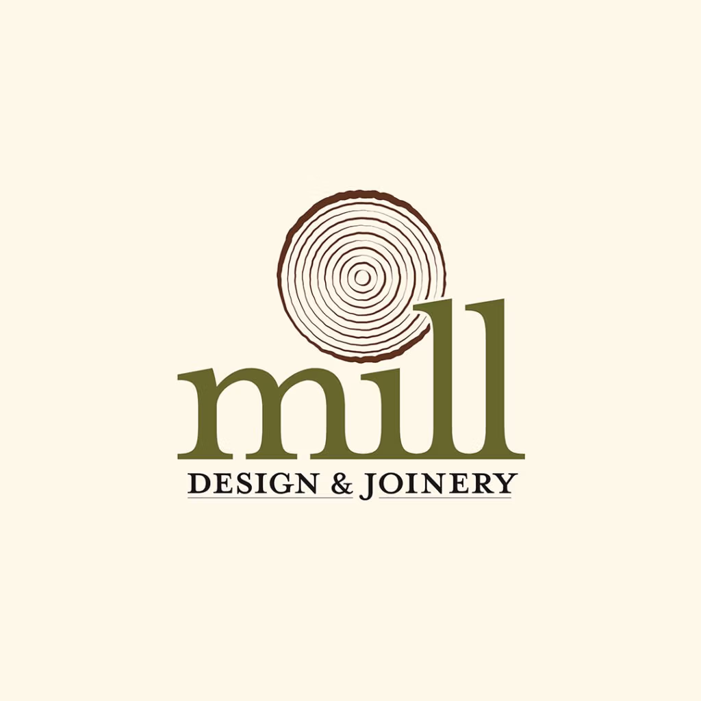 Design and joinery corporate logo on cream background